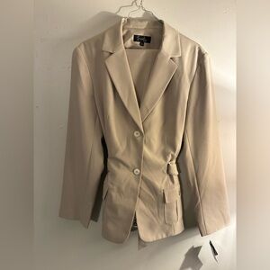 NWT Emily Women’s 2-Piece Suit Set | Size 14 | Tan Blazer & Pants | Career Wear